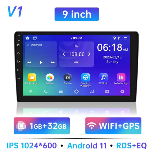 Android 11 Car Radio Autoradio 32G 2 Din 7"/9"/10" Universal WIFI GPS