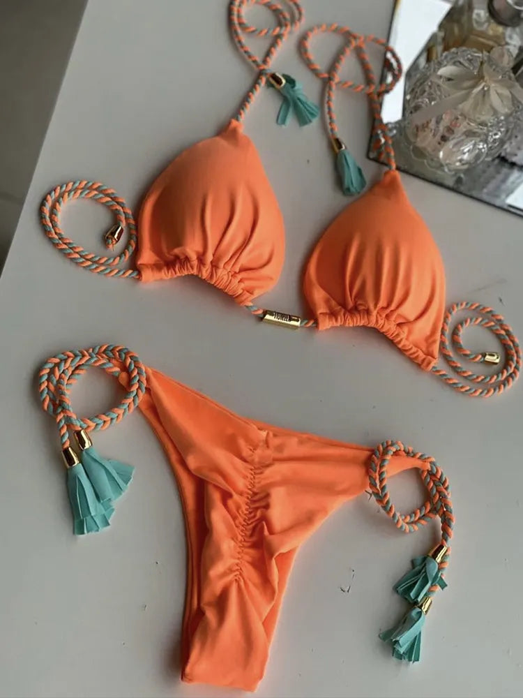 RUOTONGSEPT Sexy Brazilian Braided rope Swimsuit Women Swimwear 2023