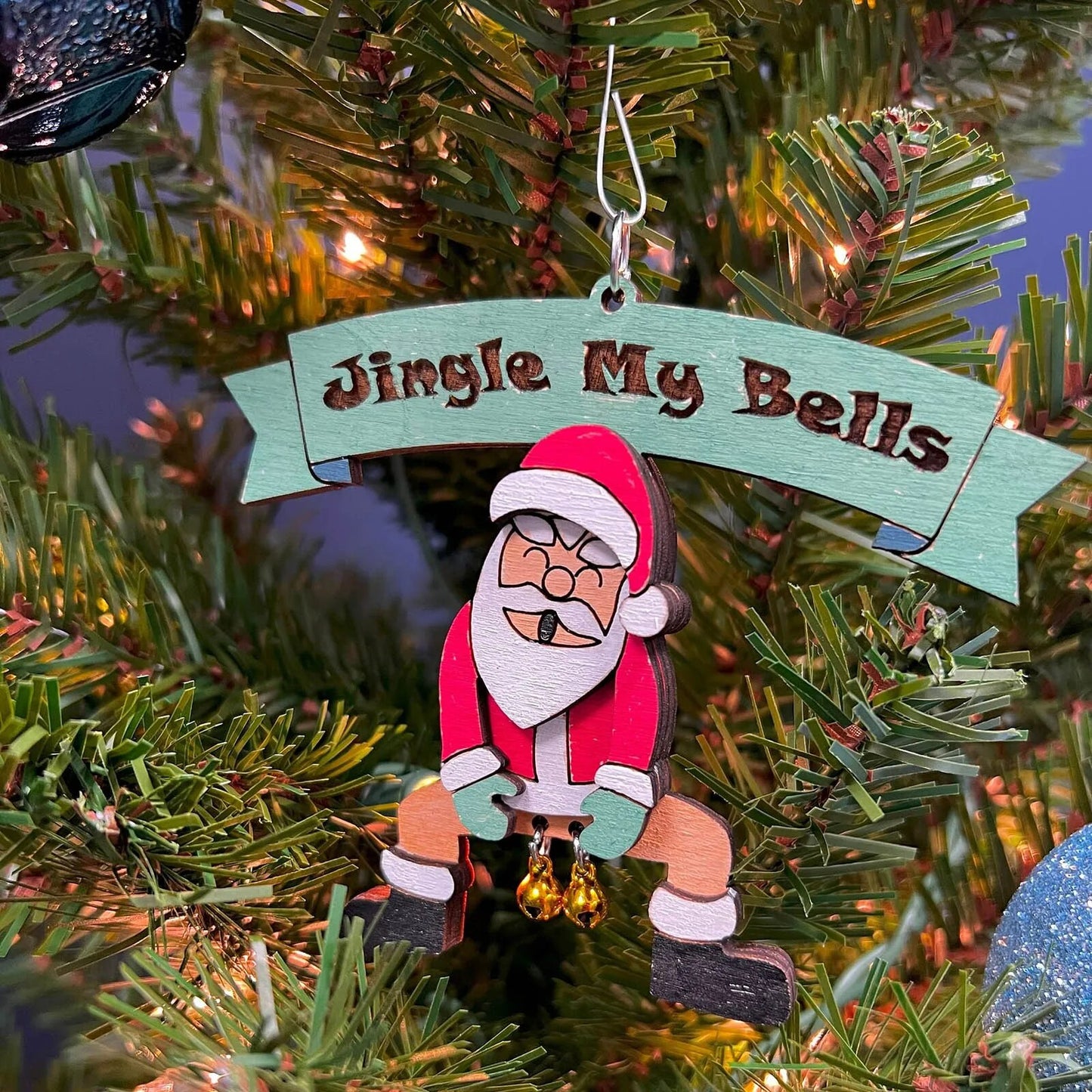 Jingle My Bells Funny Christmas Ornament Santa Butt Bell Ornament Fun