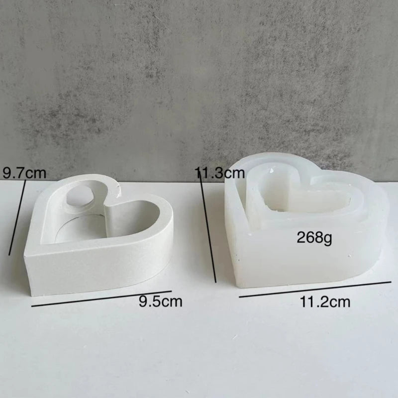 DIY Love shaped Hydroponic Flower Vase Silicone Mold for Home