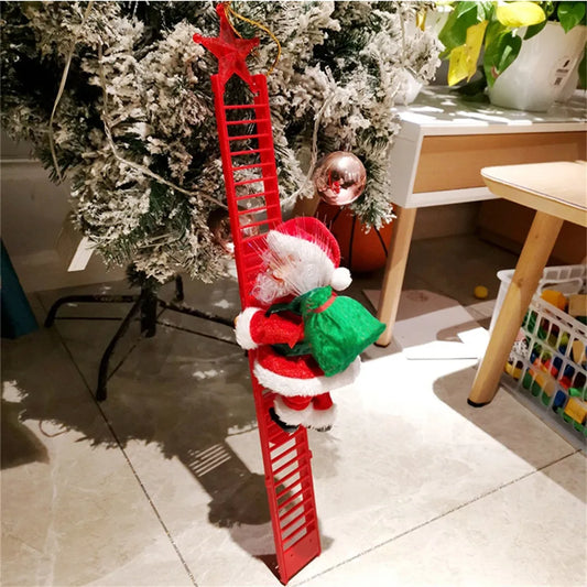 2024 Santa Claus Doll Climbing Ladder with Music Christmas Tree