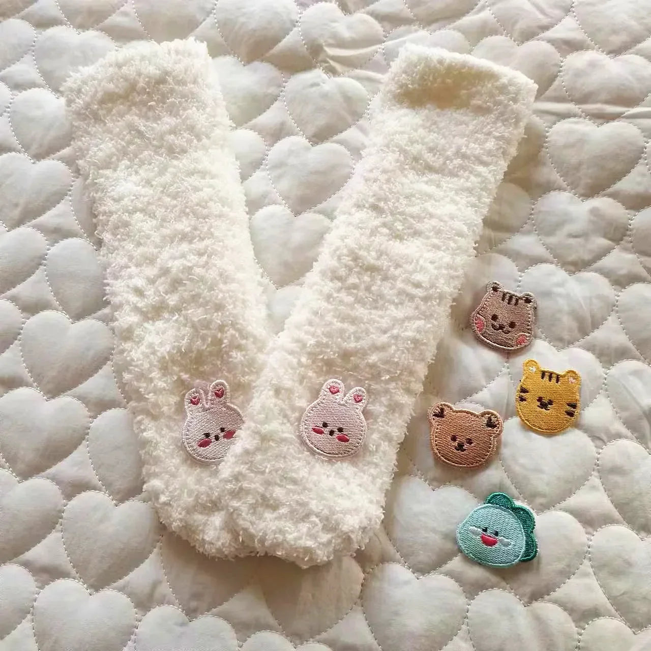 Korean Cute Baby Socks Thick Warm Toddler White Autumn Winter