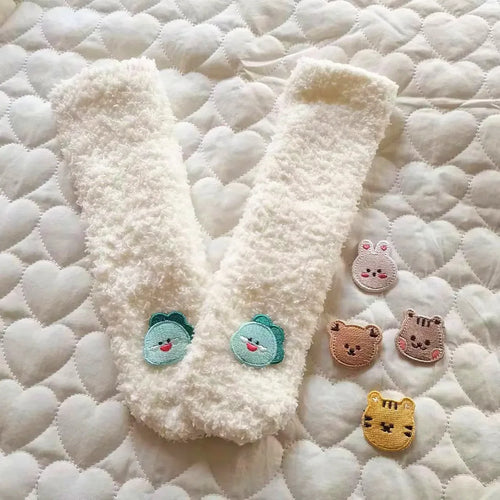Korean Cute Baby Socks Thick Warm Toddler White Autumn Winter