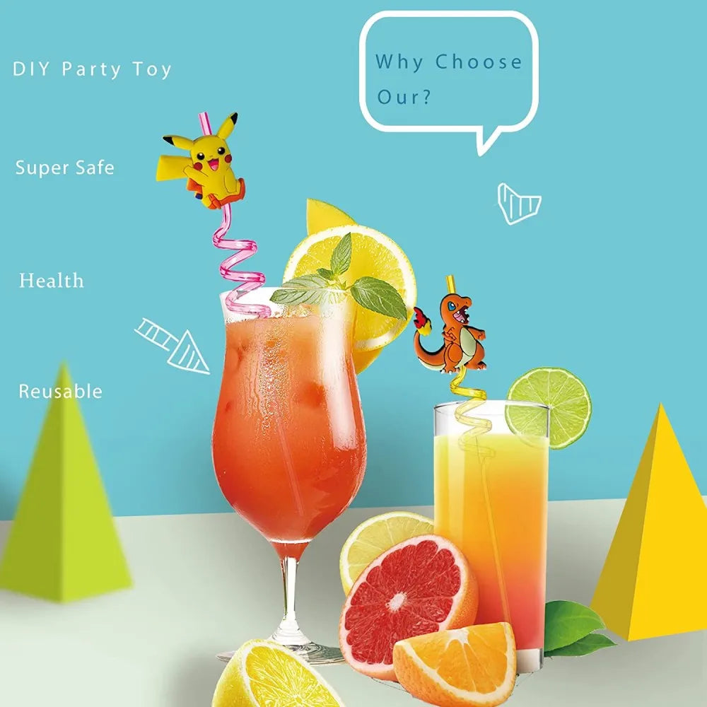 8Pcs/Pack Pokemon Birthday Party Decorations Pikachu Theme Drinking
