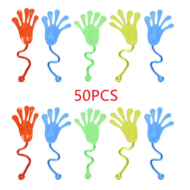 50PCS Classic Sticky Hands Palm Climb Toys Birthday Party Prank Gifts