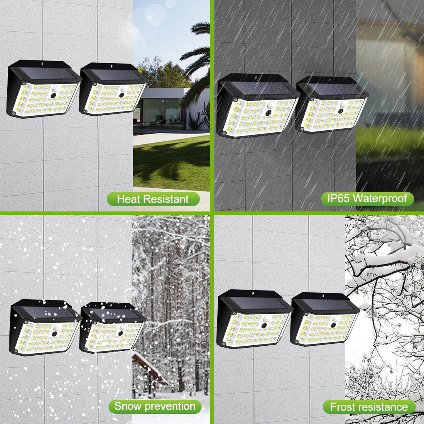 Solar Outdoor Lights 176 LED Solar Powered Motion Sensor Flood Lights