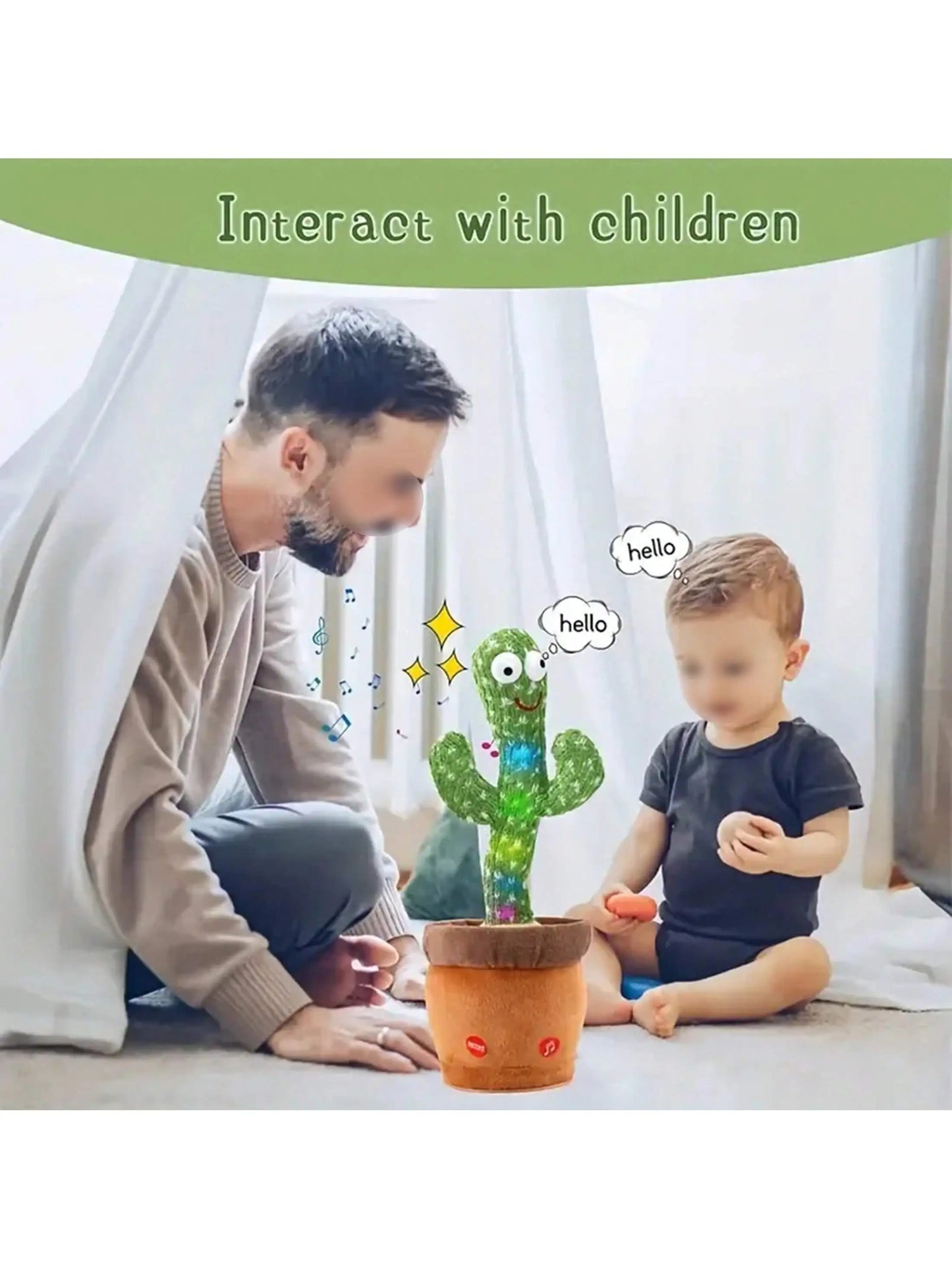 1pc-Dancing Talking Cactus Toys For Baby Boys And Girls, Singing