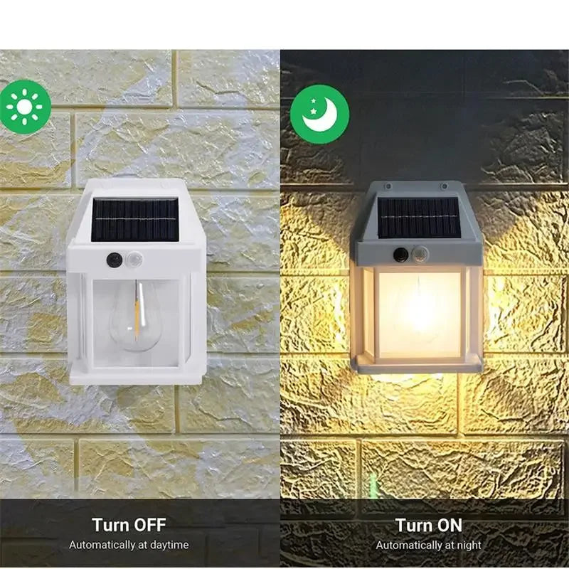 XIWANGFIR Outdoor Solar LED Bulbs Tungsten Wire Wall Light Garden