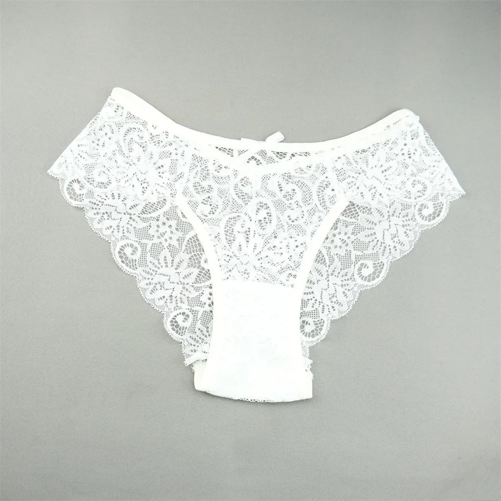 3pcs/set Sheer Lace Women Briefs Sexy Ladies Floral Mesh Underpants