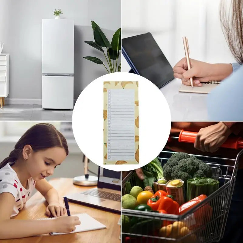 Grocery List Magnetic Pad Fridge sticker Shopping Notepads tear off