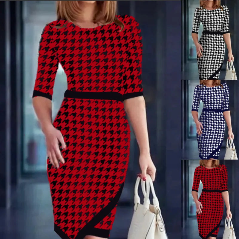 Plus Size Womens Clothing New O-neck Printing Temperament Fashion