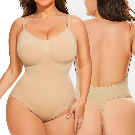 Plus Size Bodysuits for Women Backless Camisole Tummy Control