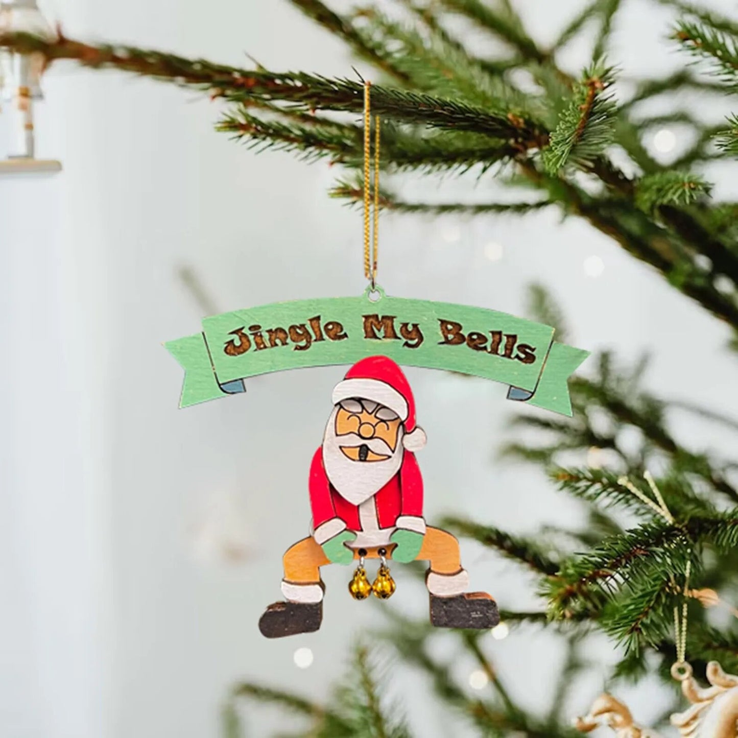 Jingle My Bells Funny Christmas Ornament Santa Butt Bell Ornament Fun