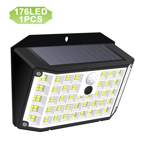 Solar Outdoor Lights 176 LED Solar Powered Motion Sensor Flood Lights