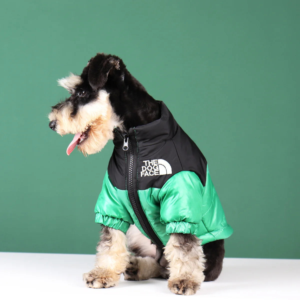 Dog Face Puffer Jacket, Pet Clothes, Puppy Warm Hoodies, Weatherproof