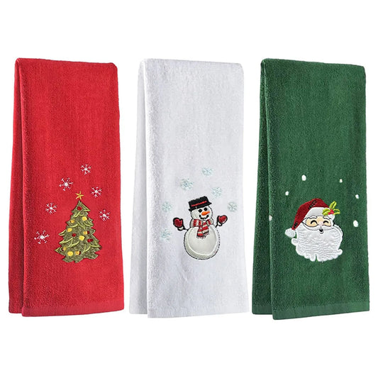 2023 New Year Towel Classic Solid Xmas Tree/Snowman/Santa Claus