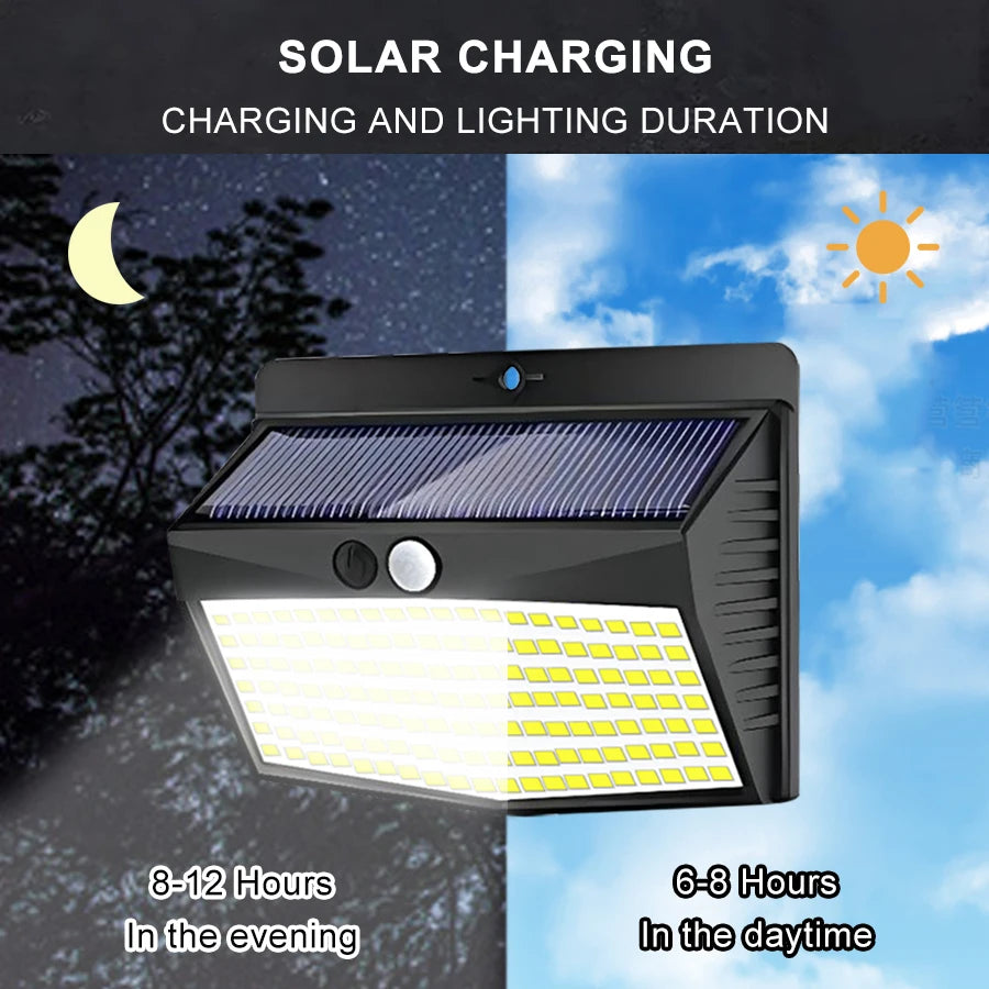 138 LED Solar Light Outdoor 4PCS Solar Wall Lamp Human Body Sensor 3