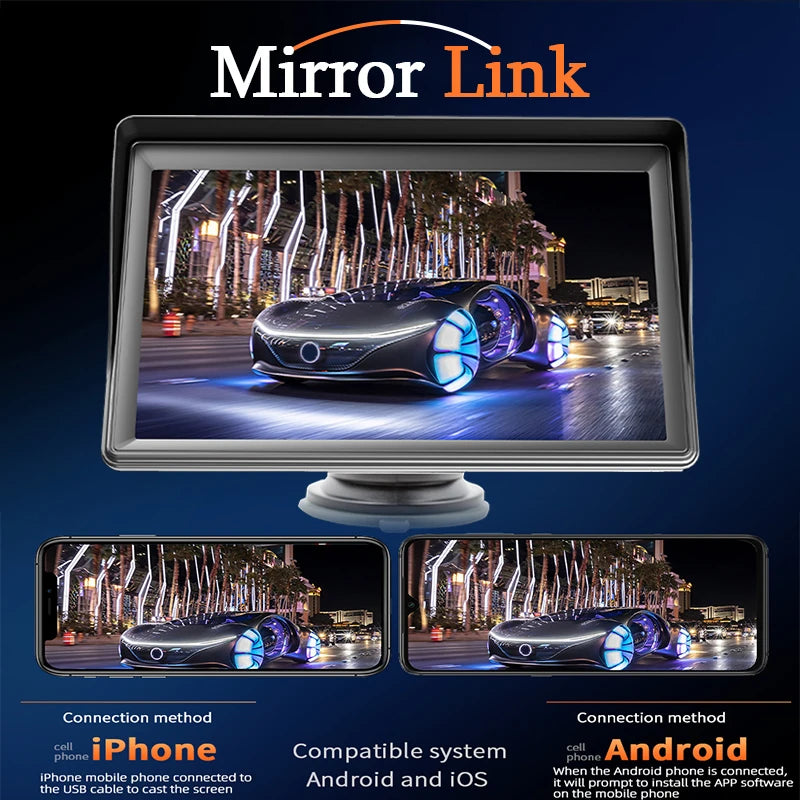Hippcron CarPlay Android Auto Car Radio Multimedia Video Player 7inch