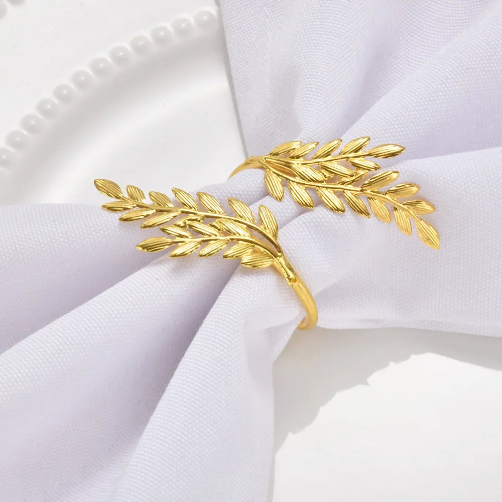 156Pcs Gold Leaf Napkin Rings Fall Napkin Holder for Christmas