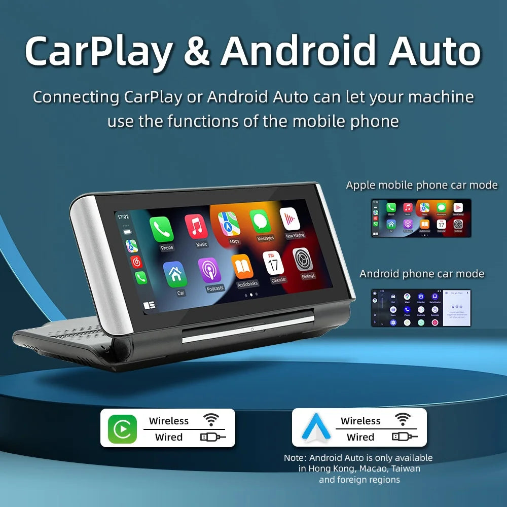 180° Foldable Screen 6.86’‘ Car Radio Multimedia Player Portable Mp5
