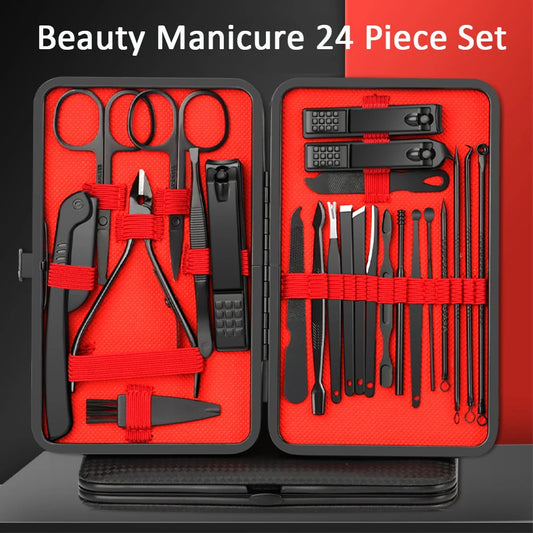 7/10/12/18/20/24PCS Set Professional Manicure Set Kits Stainless Steel