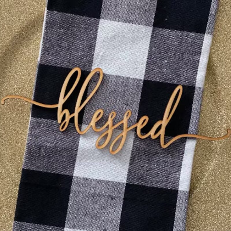 Thanksgiving Grateful Thankful Blessed Christmas Table Wood