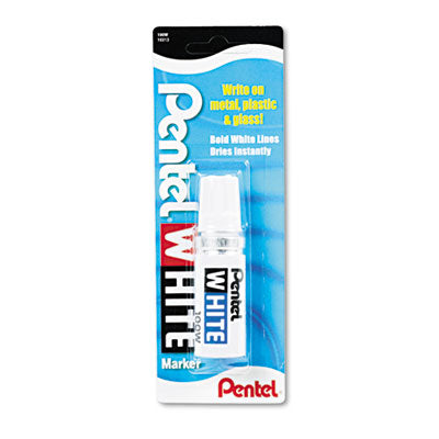 Pentel 100W Permanent Marker  Broad Tip  White