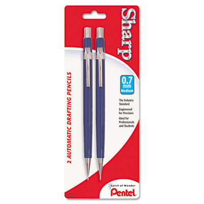 Pentel P207BP2-K6 Sharp Mechanical Drafting Pencil  0.7 mm  Blue Barre