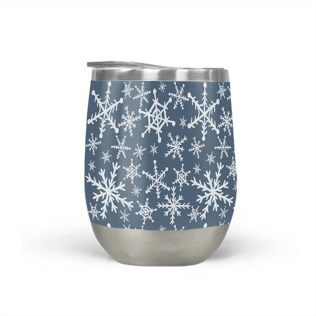 Blue Snowflakes Stemless Wine Tumbler