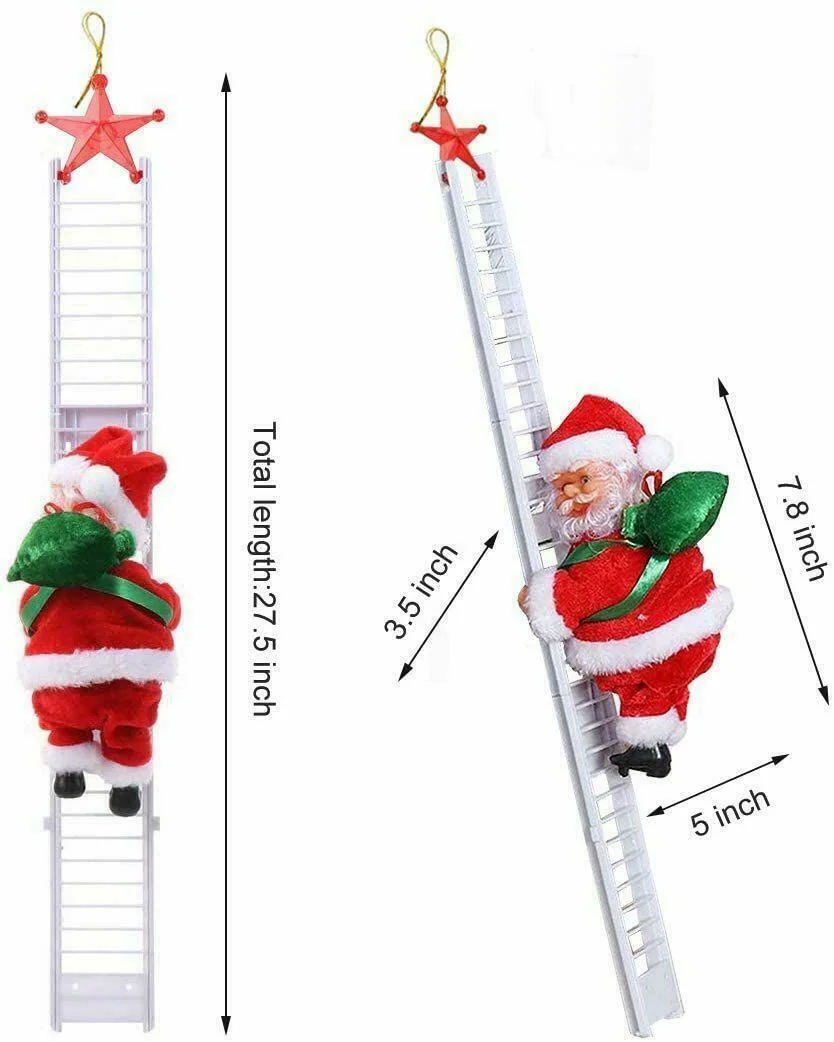 Christmas Music Santa Claus Electric Climbing Xmas Tree Decor Ornament