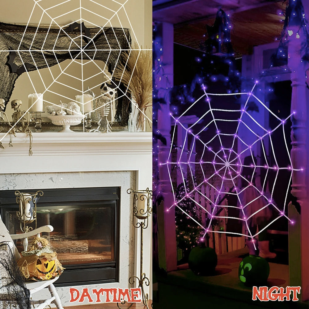 Large Light Up Cobweb Halloween Display Prop