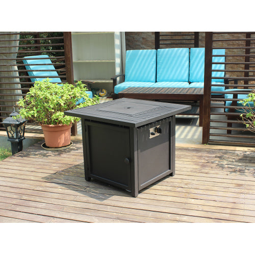 Brown  Upland 30” Slat Top Gas Fire Pit Table
